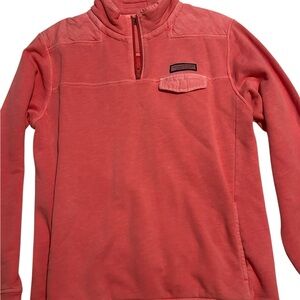 Vineyard Vines Coral Quarter-Zip Pullover